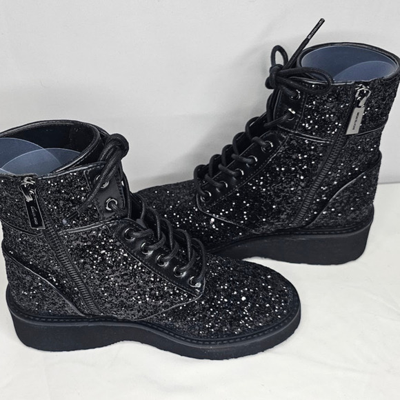 Michael Kors Women's Aniya Lug Combat Booties Chunky Glitter Size 7.5 NWB - Picture 5 of 9